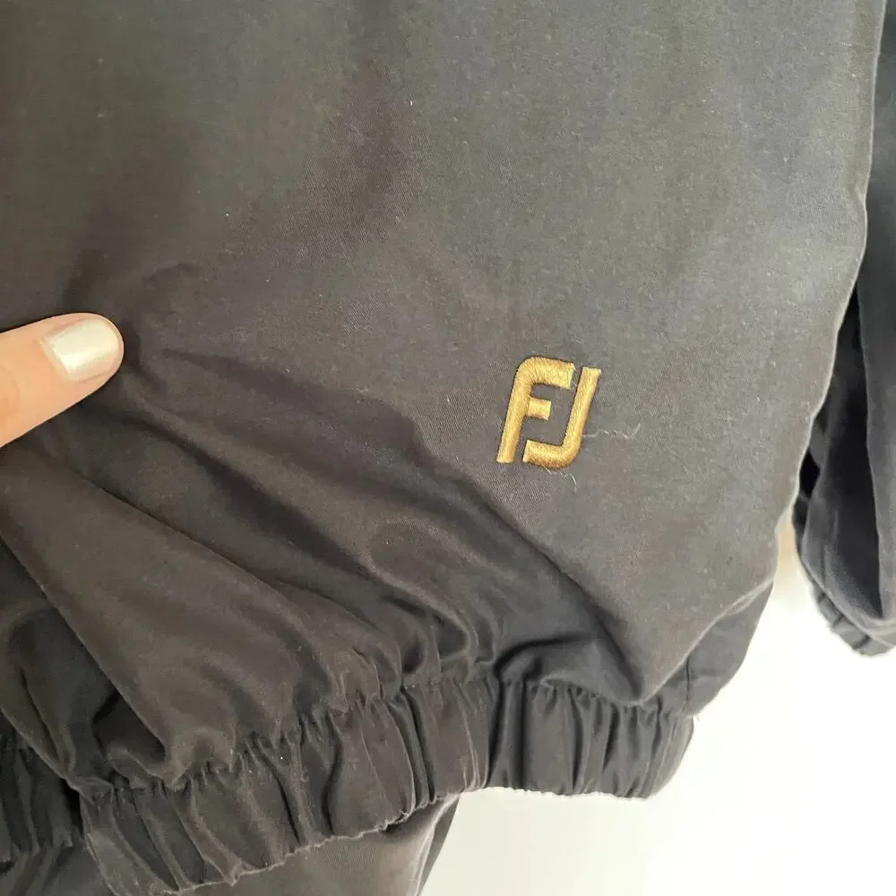 FootJoy black bomber jacket pockets men's size 2XL vintage style oversized